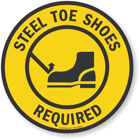 steel toe label sticker on shoe box|Steel Toe Shoes Required Adhesive Floor Sign, SKU: .